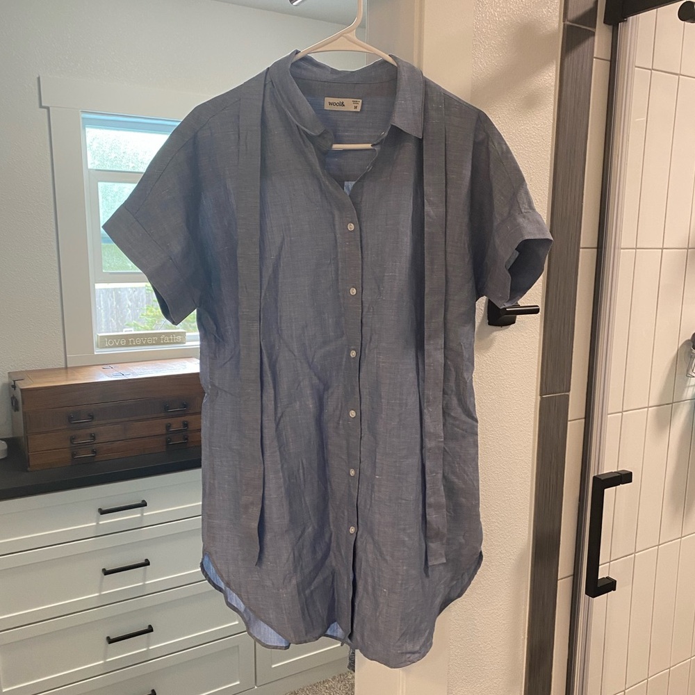 Chambray Laurel Belted Tunic Wool&